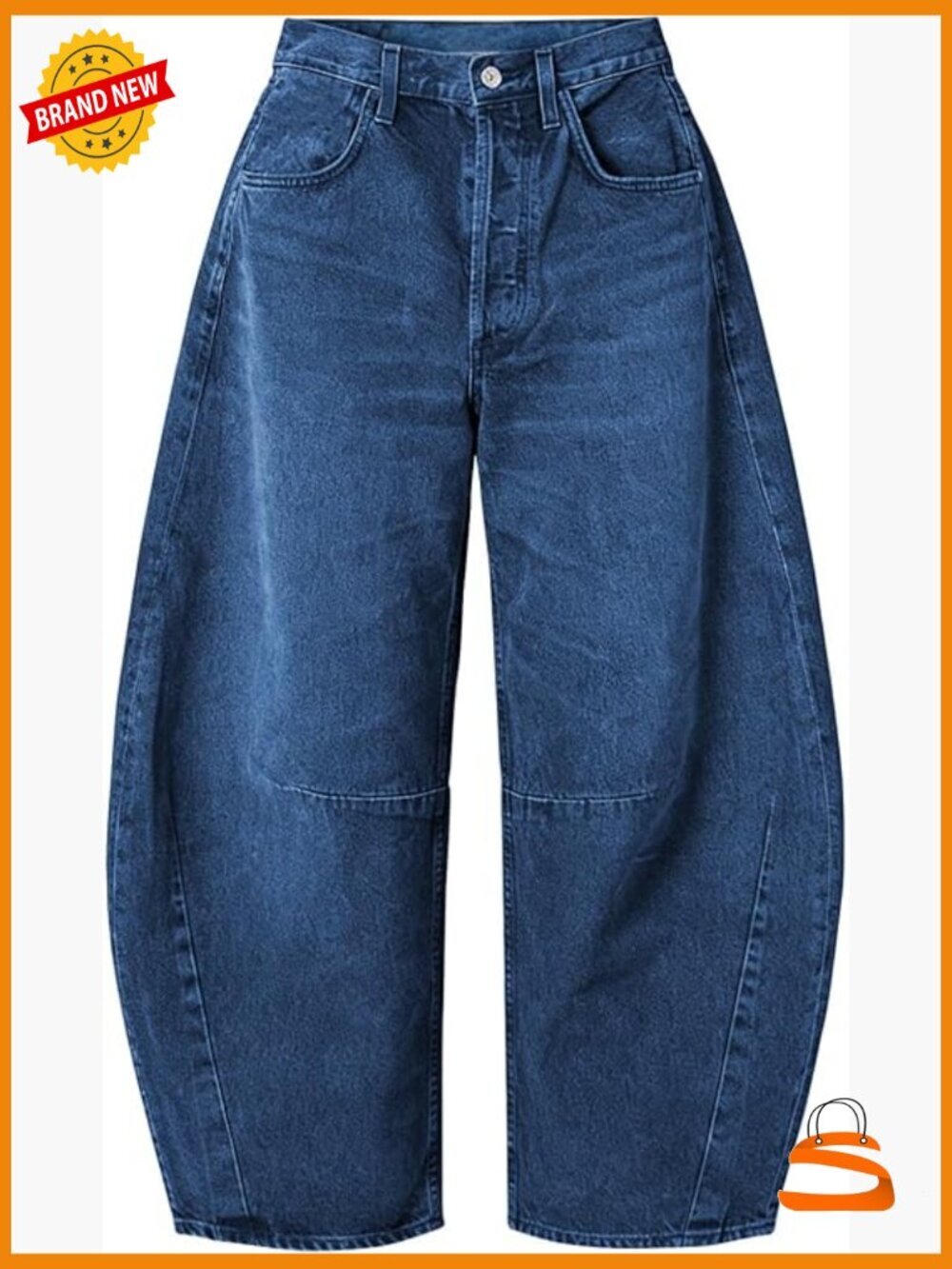 Wide Leg Barrel Jeans Y2K Boyfriend Baggy Denim Pants Mid-Low Rise
